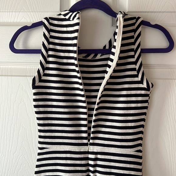Madewell Sleeveless Striped Mini Dress Cotton Knit Black & White, Sz XXS - Picture 3 of 9